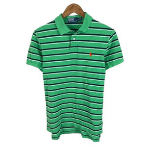 PO622 Mens Polo Ralph Lauren Custom Fit Designer Striped Polo Shirt M